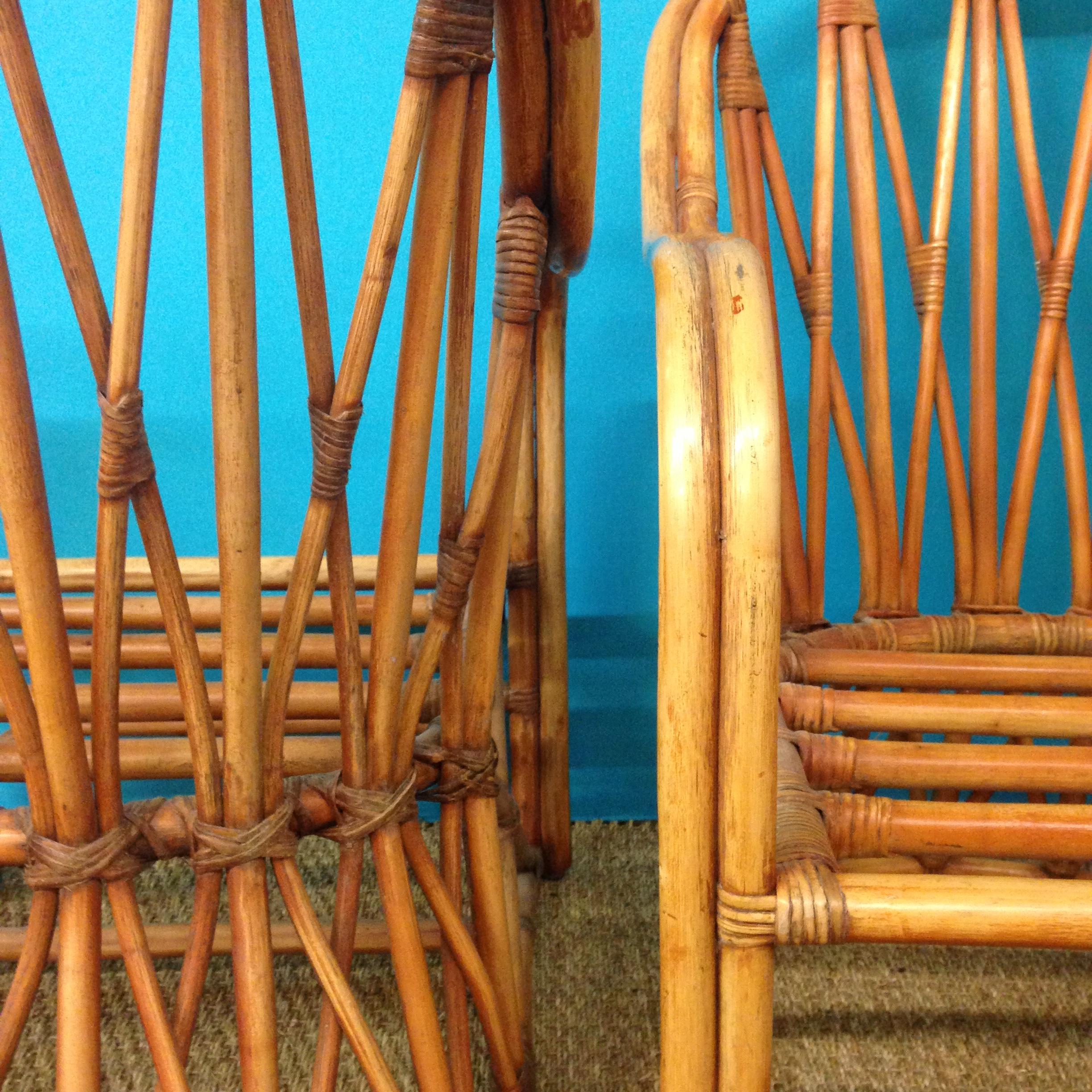 Paire de Fauteuil en rotin circaa 1960