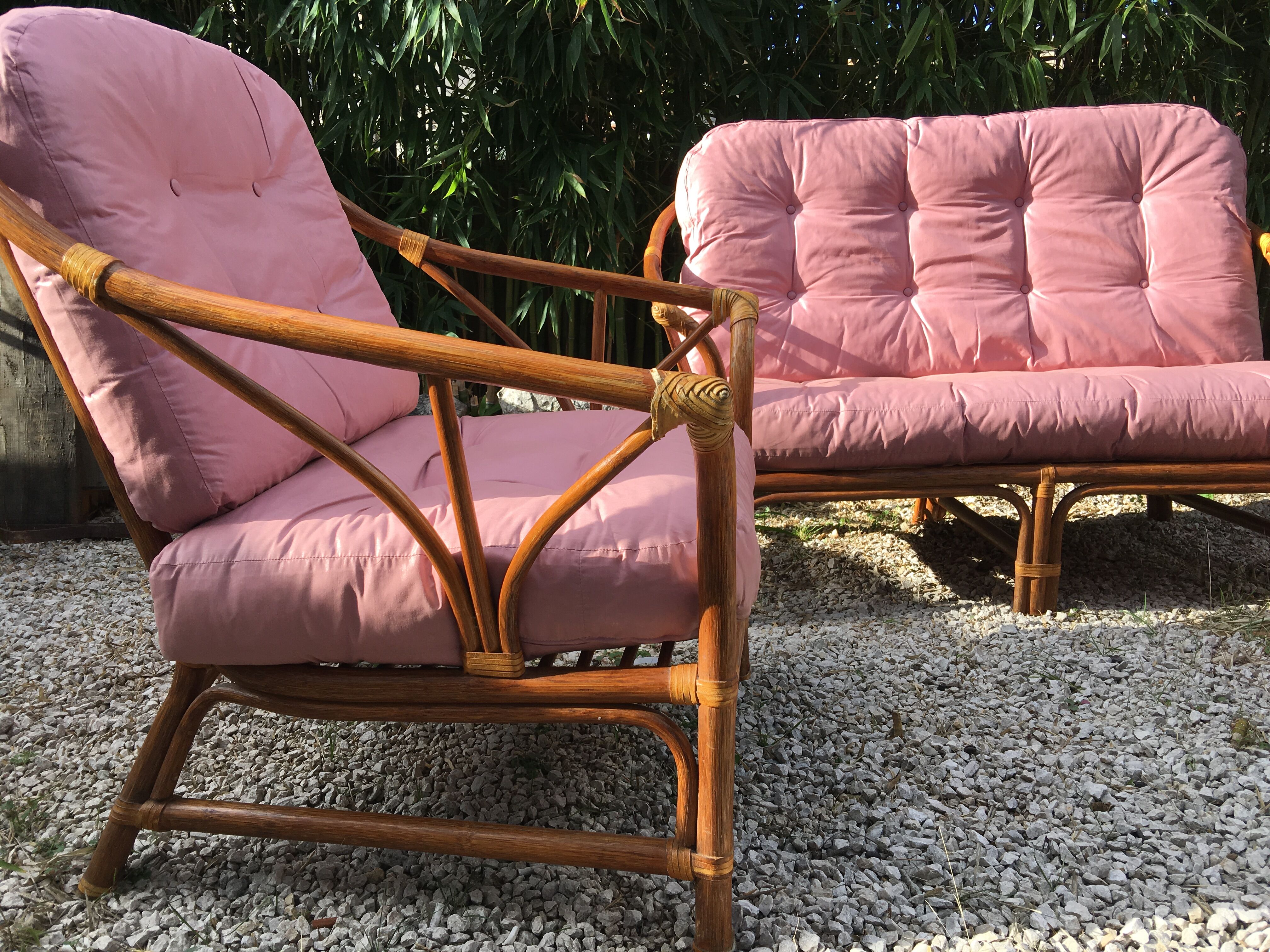 Vintage rattan living room 1970