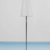 Mid-Century brass floor lamp by Rupert Nikoll, manual switch by Carl Aubock, Austria, 1950.