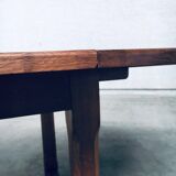 Popular Work Oak Extendable Dining Table, France, 1930s