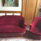 Toad red velvet sofa