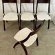 Set of 4 vintage 70s Italian design wooden and terry chairs
