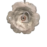 Pair of vintage rococo style sconces in patinated tin and frosted glass - 70's