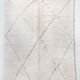Moroccan Berber carpet Beni Ouarain ecru with black diamonds engraved 293x203cm