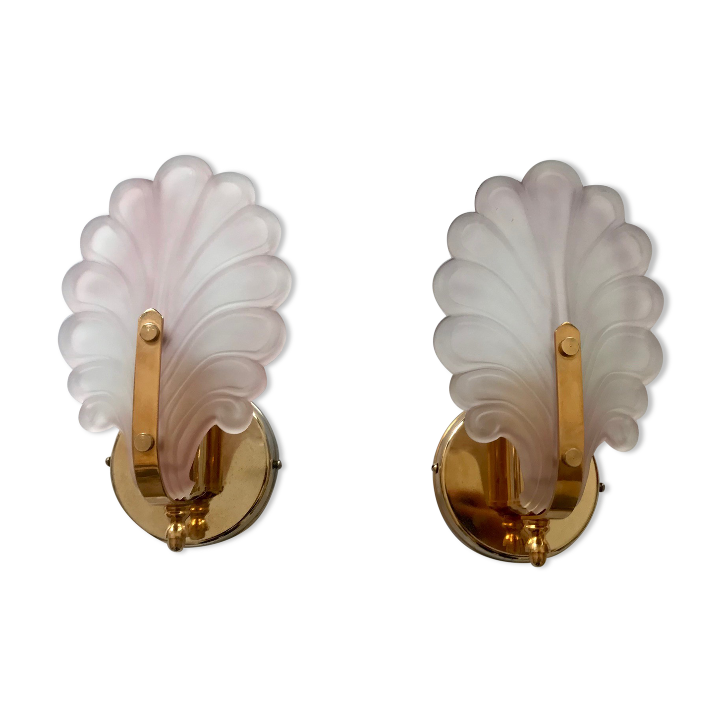 Pair of wall lamps glass sheet