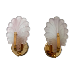 Paire d'appliques feuille