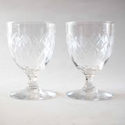 2 crystal wine glasses