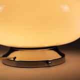 White opaline and chrome metal lamp, 1970s