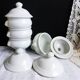 White onion soup bowls with lids, French soup bowls.
