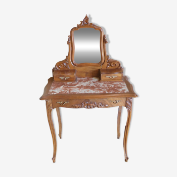 WALNUT DRESSING TABLE SCULPTS STYLE LOUIS XV ROCAILLE 1900