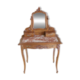 Coiffeuse noyer sculpte style louis xv rocaille 1900