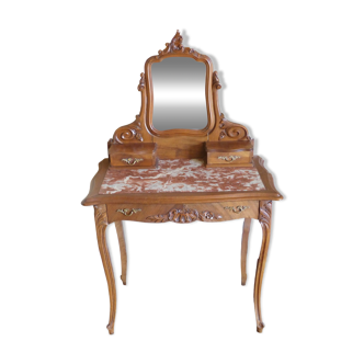 WALNUT DRESSING TABLE SCULPTS STYLE LOUIS XV ROCAILLE 1900