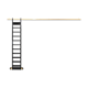 Scale of black lacquered library brass rail