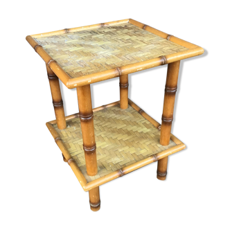 Table basse étagère bambou vintage