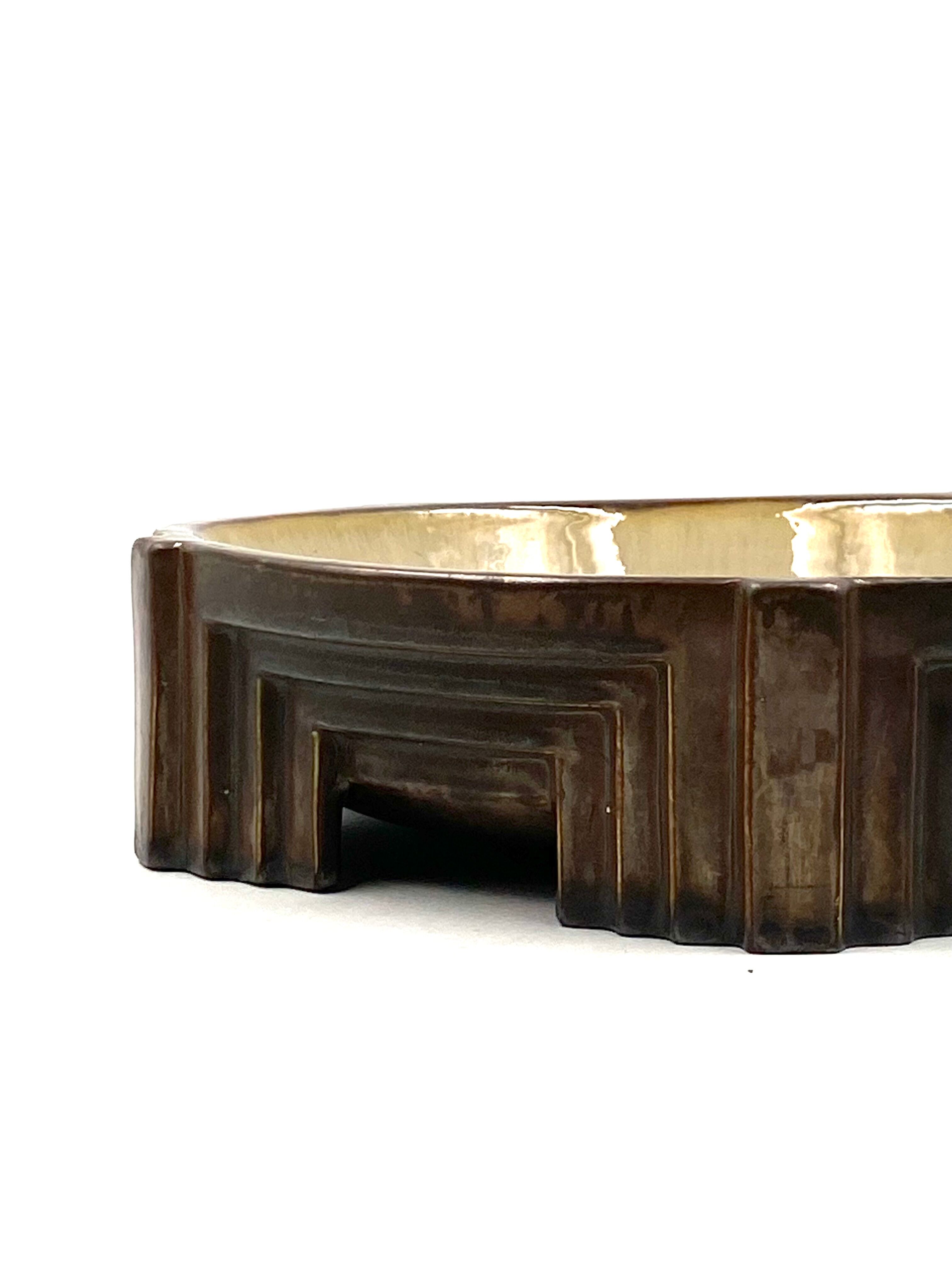 Art Deco ceramic centerpiece, Mougin Freres, Nancy France 1920s