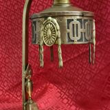 1900 bronze and brass art nouveau lamp, inspired by Napoleon 3, 35x18