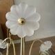 Frosted shell and gilded metal chandelier