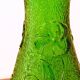 Constantin Vase Made in Italy vintage green glass with floral relief