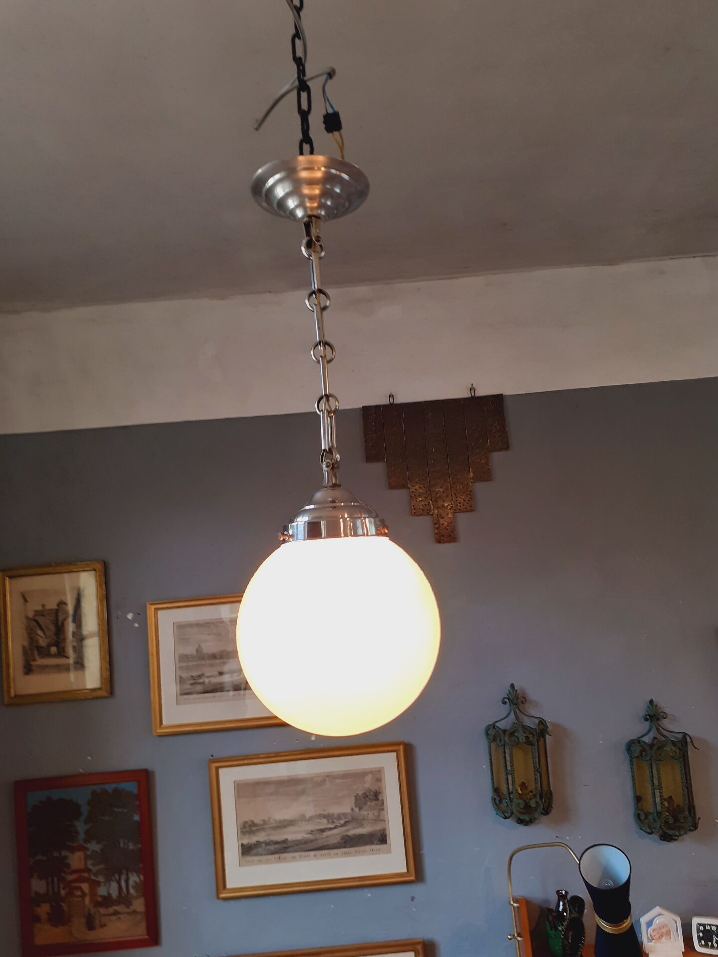 Lustre 1930 globe opaline