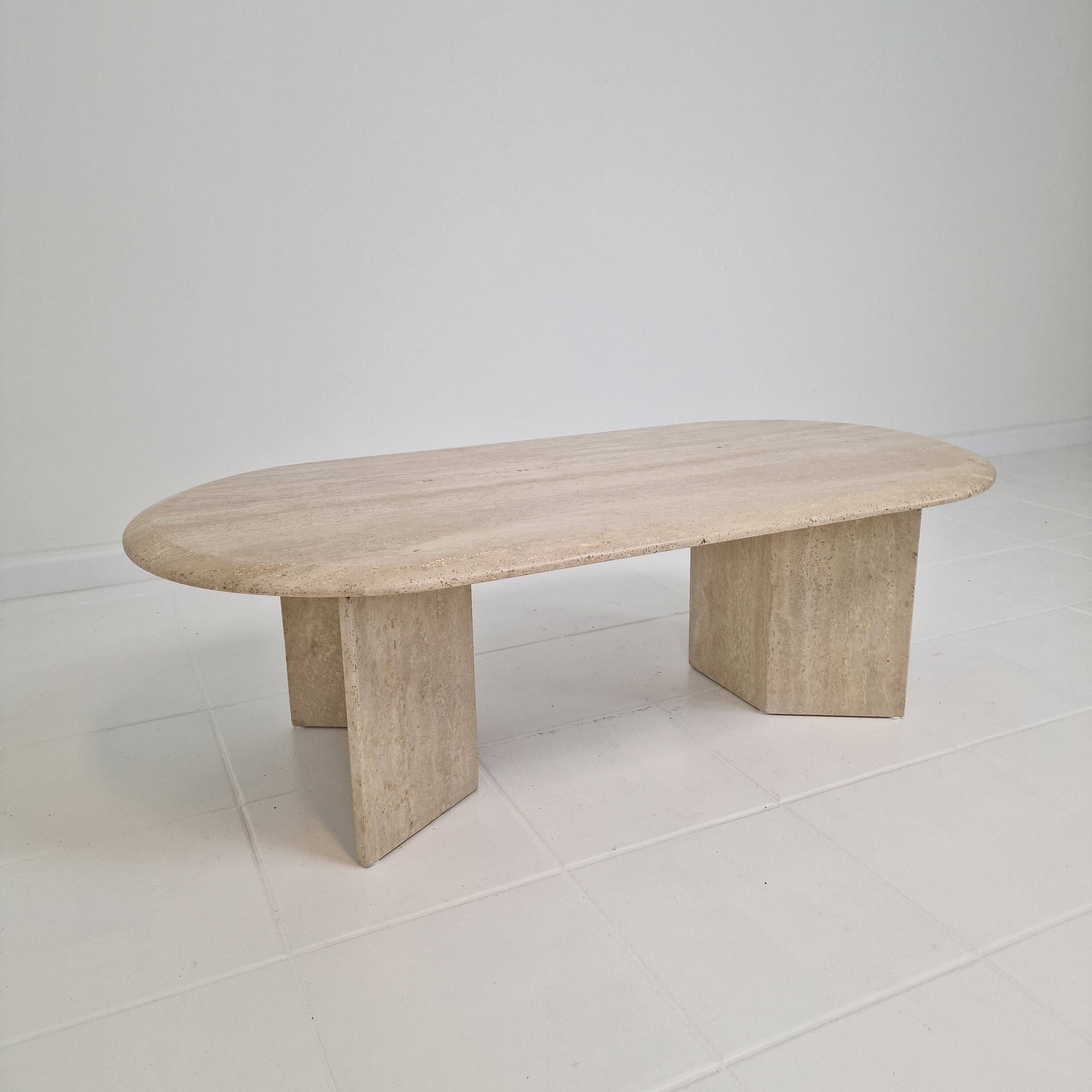 Travertine Coffee or Side Table, Italy 1980s