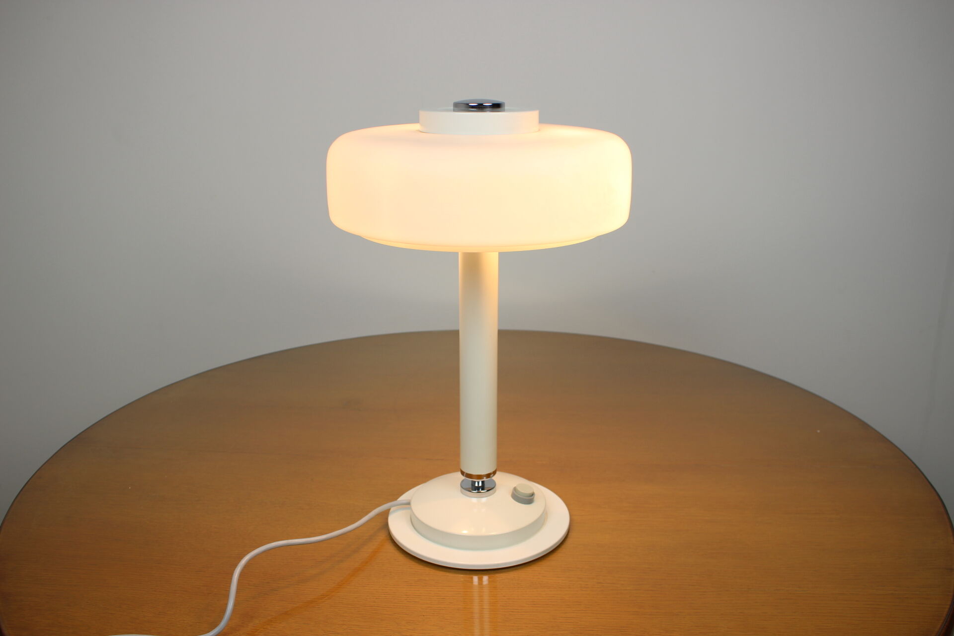 Mid-century rare white table lamp/ Napako, 1960's