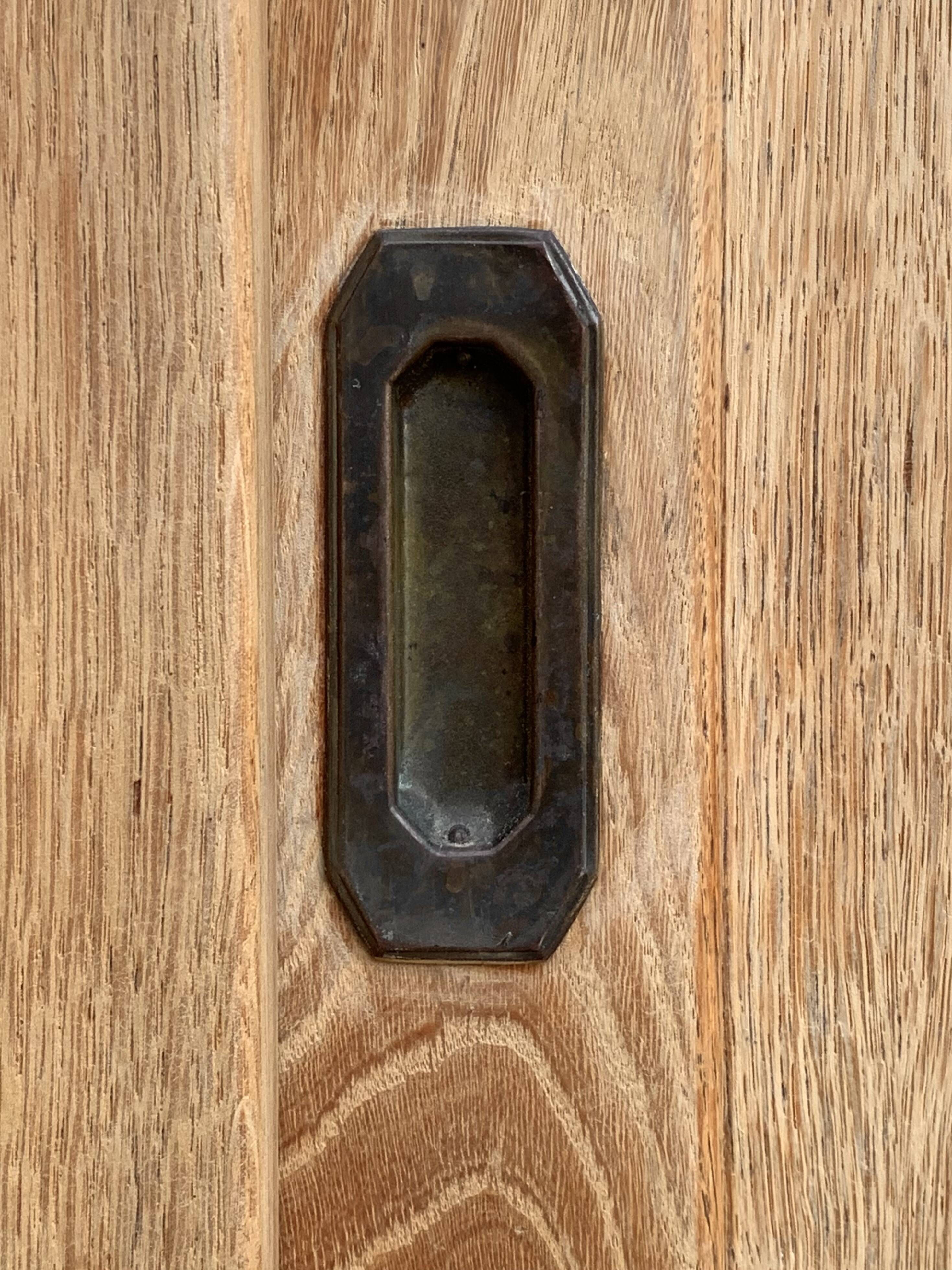 Parisian art deco wardrobe sliding doors solid raw oak