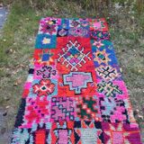 Ancient boucharouite carpet 208 x 108