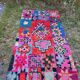 Ancient boucharouite carpet 208 x 108