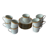 Limoges porcelain coffee service, gilded with gold leaf