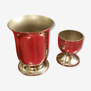Cup and birth pewter egg Cup