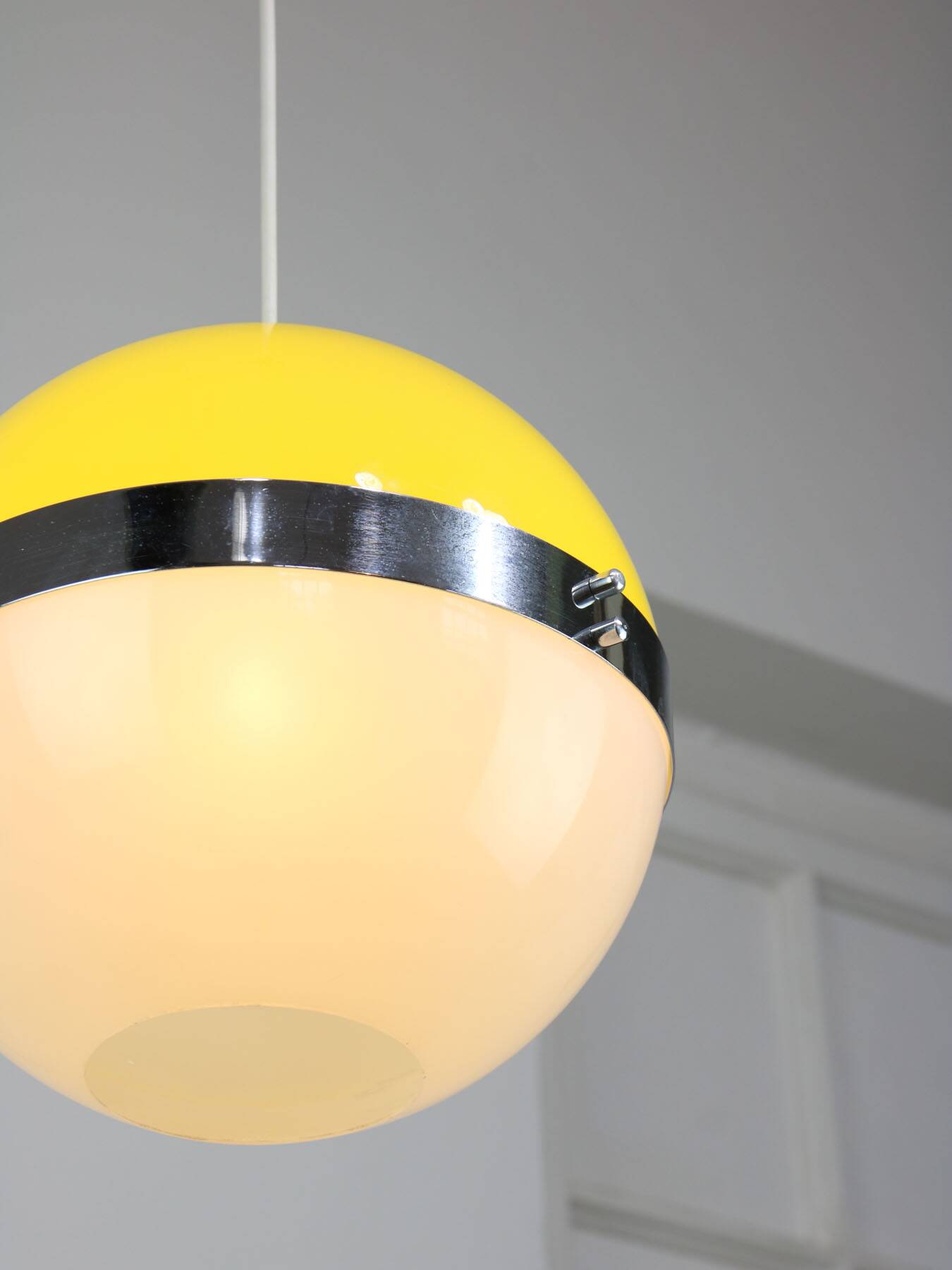 Space Age Italian Yellow Pendant Lamp, 1970s