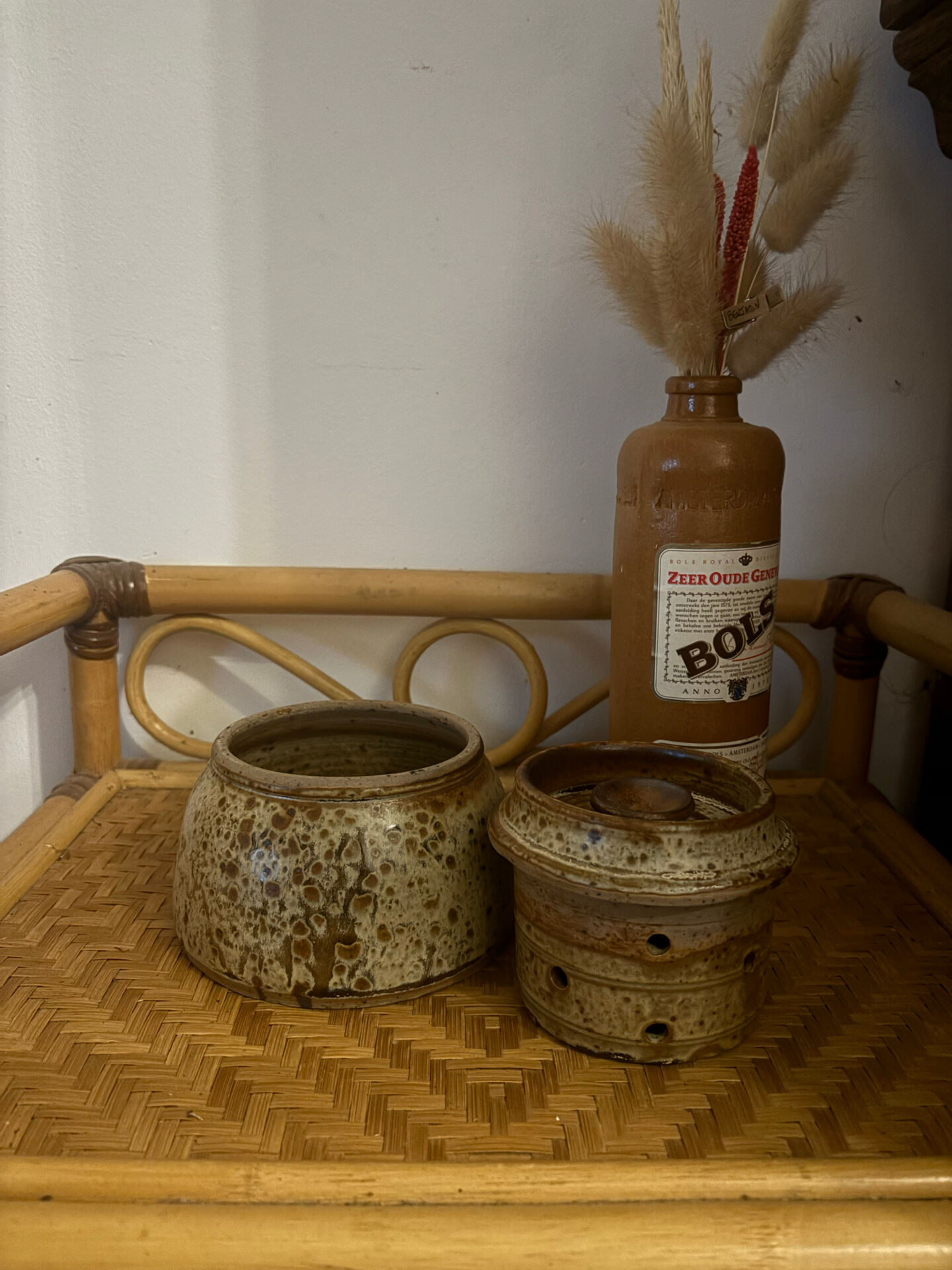 Water butter dish in stoneware