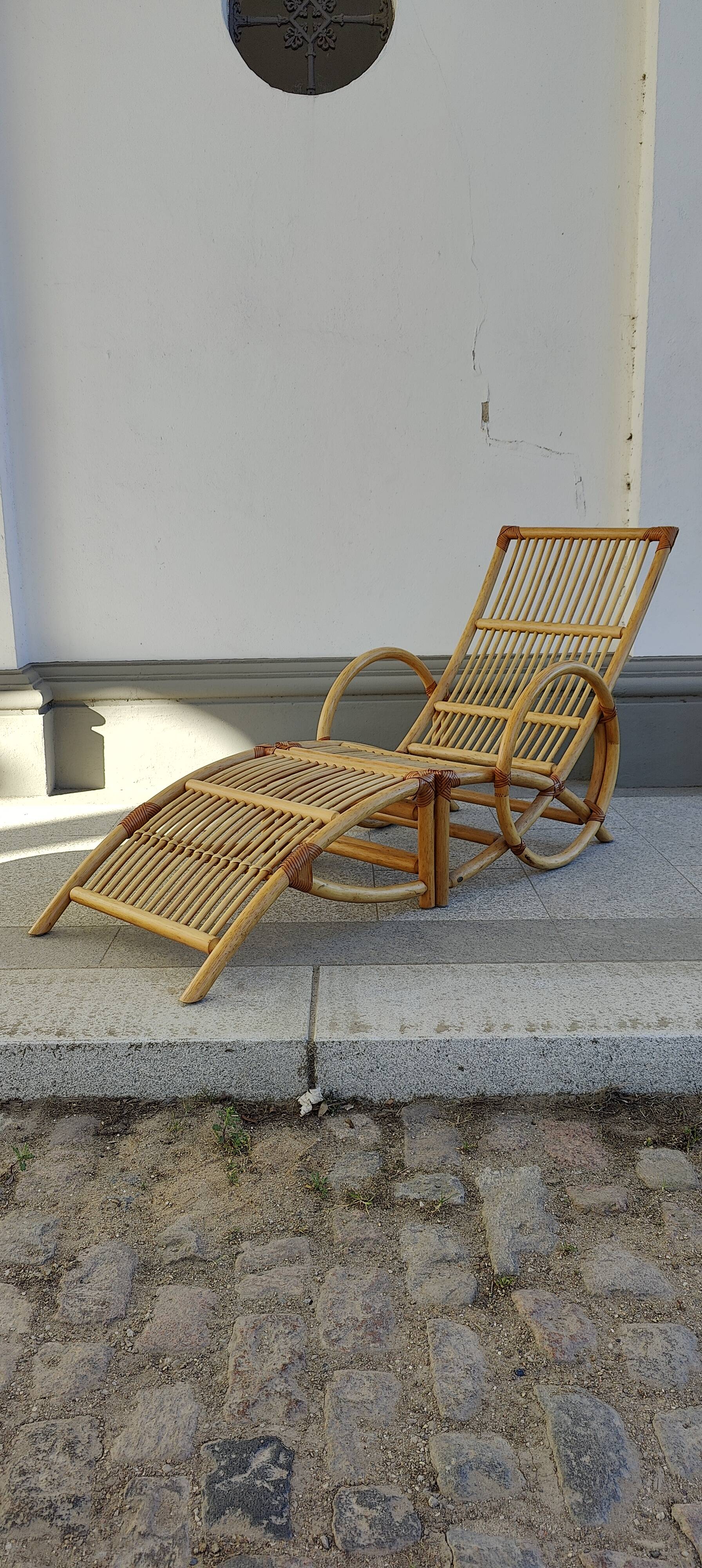 bamboo chair and footstool