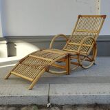 Fauteuil et repose-pieds en bambou
