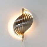 Swelling aluminum sconce by Henri Mathieu - 1970s