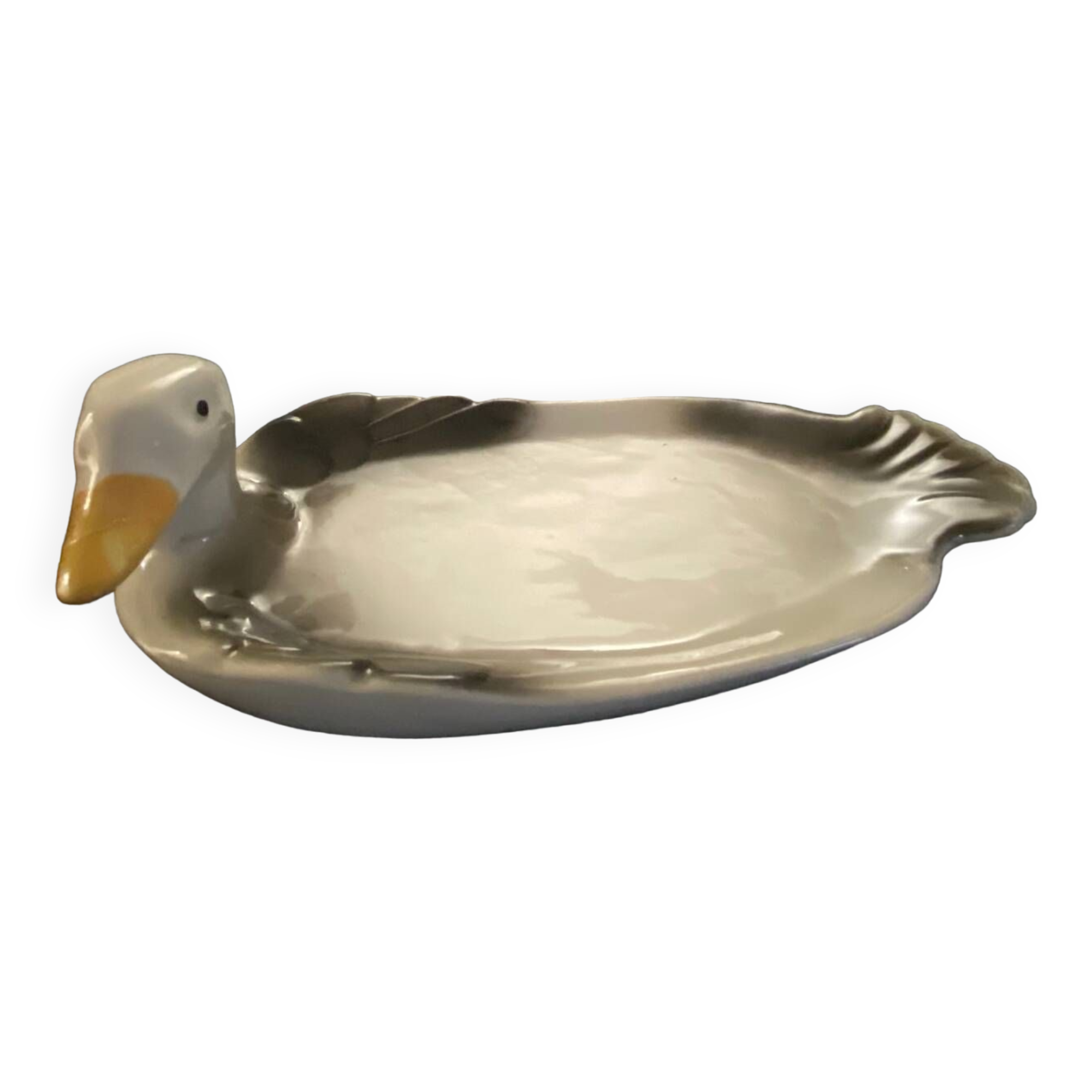 1 duck-shaped ceramic foie gras dish