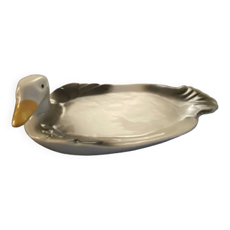 1 duck-shaped ceramic foie gras dish