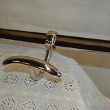 Chrome iron coat rack with hat holder