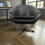 Vintage black armchair / lounge chair / 'Folke Jansson' armchair