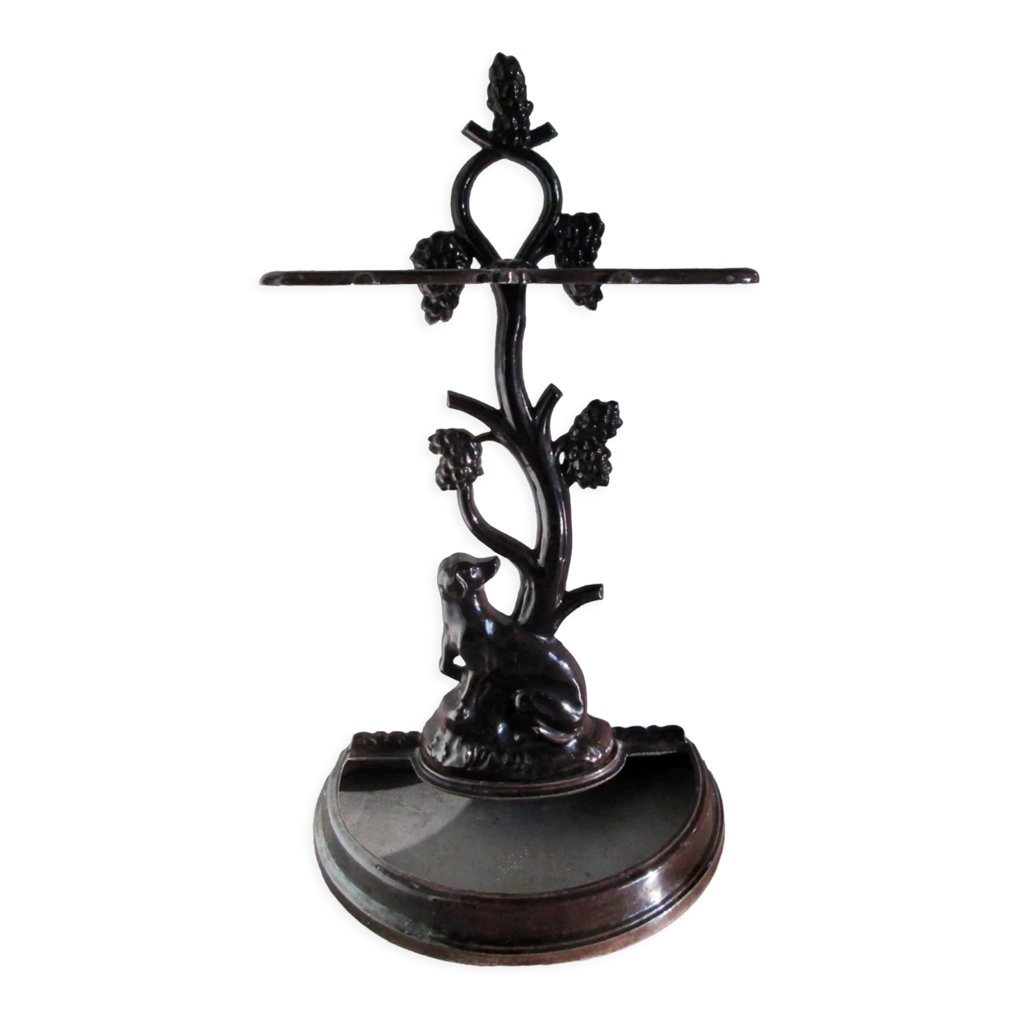 Enamelled cast iron umbrella stand