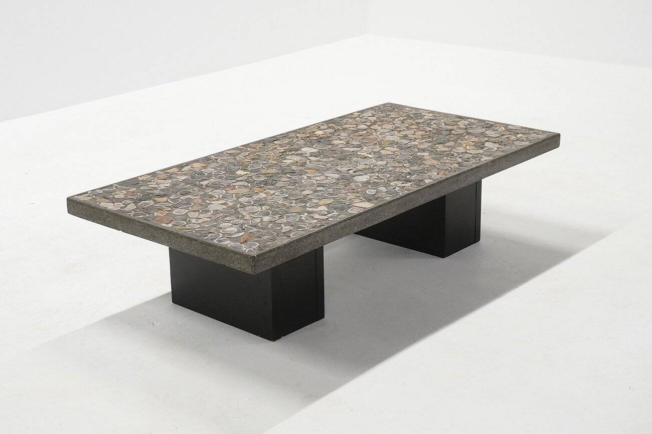 Vintage Dutch Brutalist Stone Coffee Table, 1970s