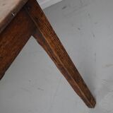 Table de salle à manger de ferme rustique française du 19ème siècle en chêne antique