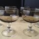 Lot de 6 coupes à champagne vintage en verre fumée années 70