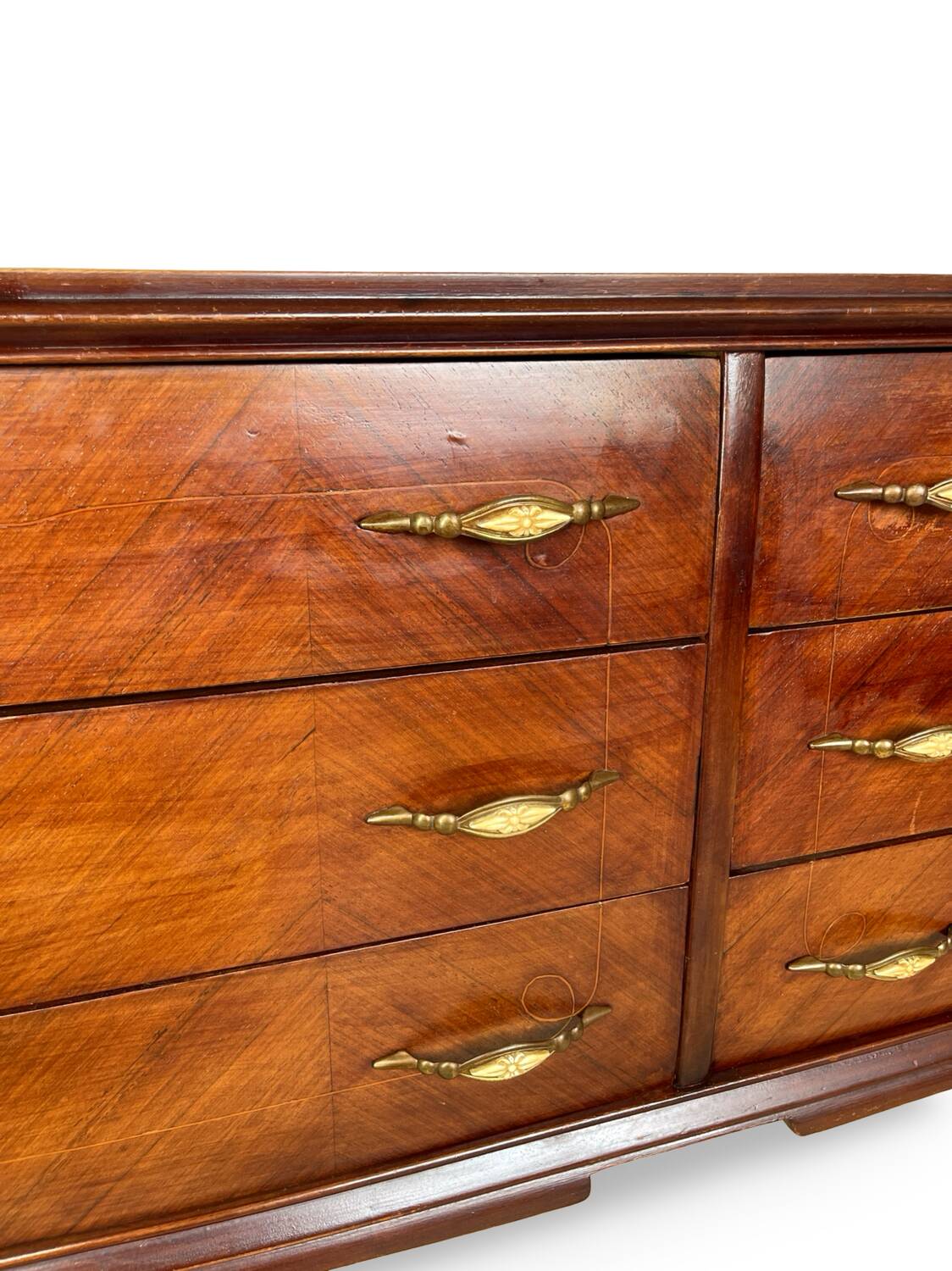 Commode en placage de palissandre avec plateau en onyx vert