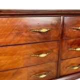 Commode en placage de palissandre avec plateau en onyx vert