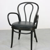 Black bentwood leather armchair