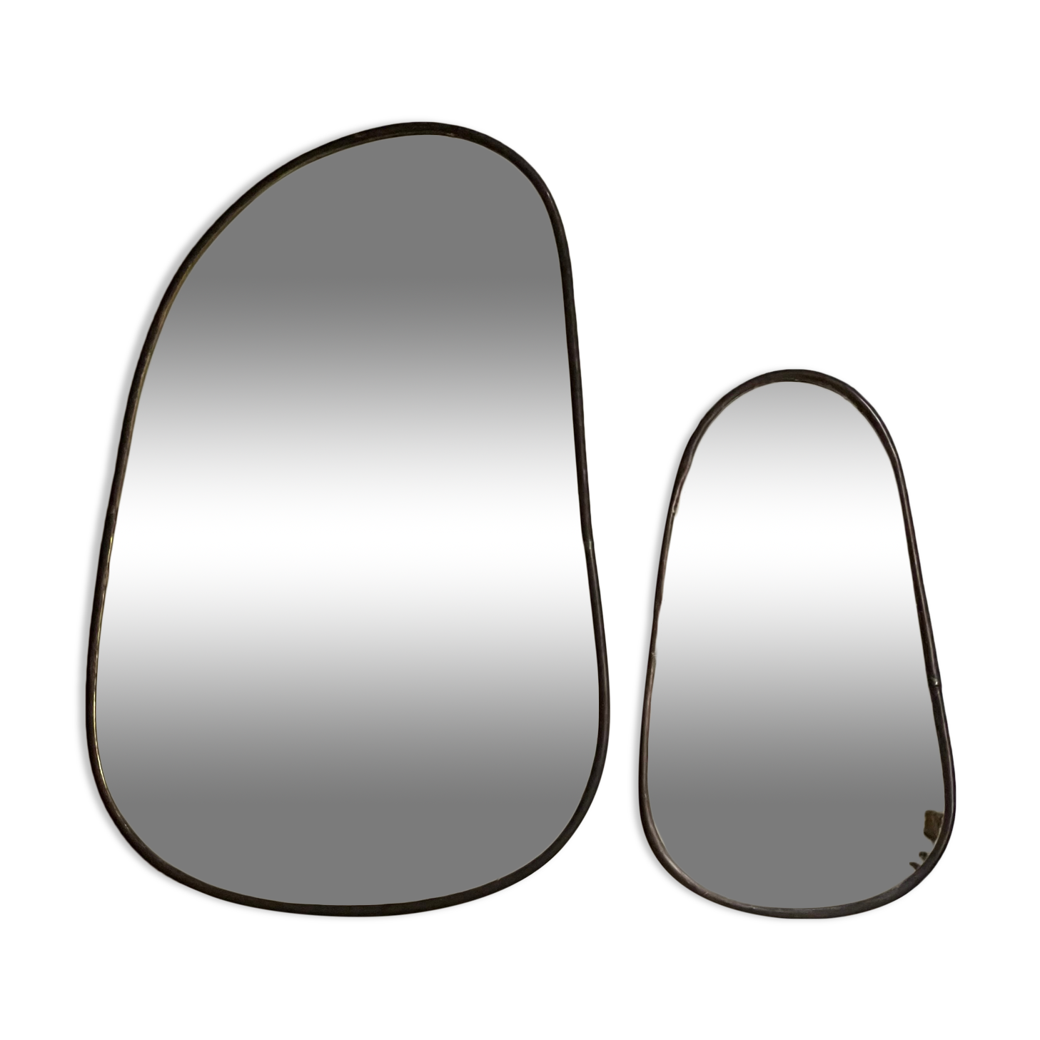 Mirror organic egg brass black 60x40cm
