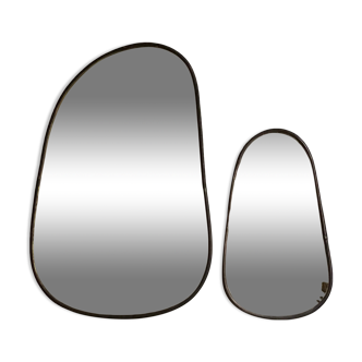 Mirror organic egg brass black 60x40cm