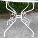Garden furniture 1 table 6 chairs wood and old white metal