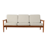 Scandinavian solid oak three-seater sofa, 1950s/60s
